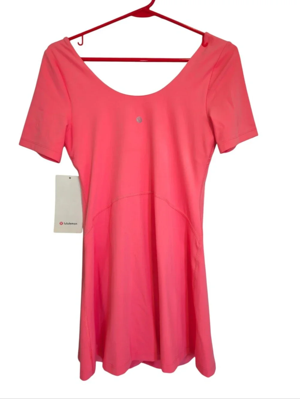 Lululemon Align Short Sleeve Dress Sonic Pink Built In Shorts Size 8 NWT - Picture 6 of 9